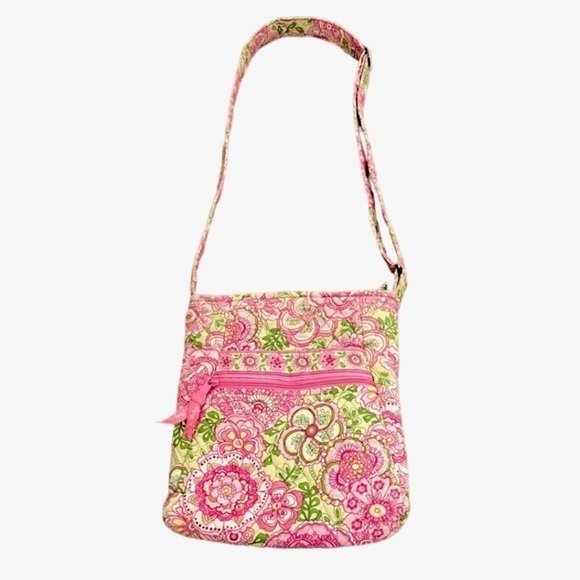 Vera Bradley Bag crossbody Shoulder Bag Petal Pink Retired Style Quilted Cloth - Picture 1 of 12